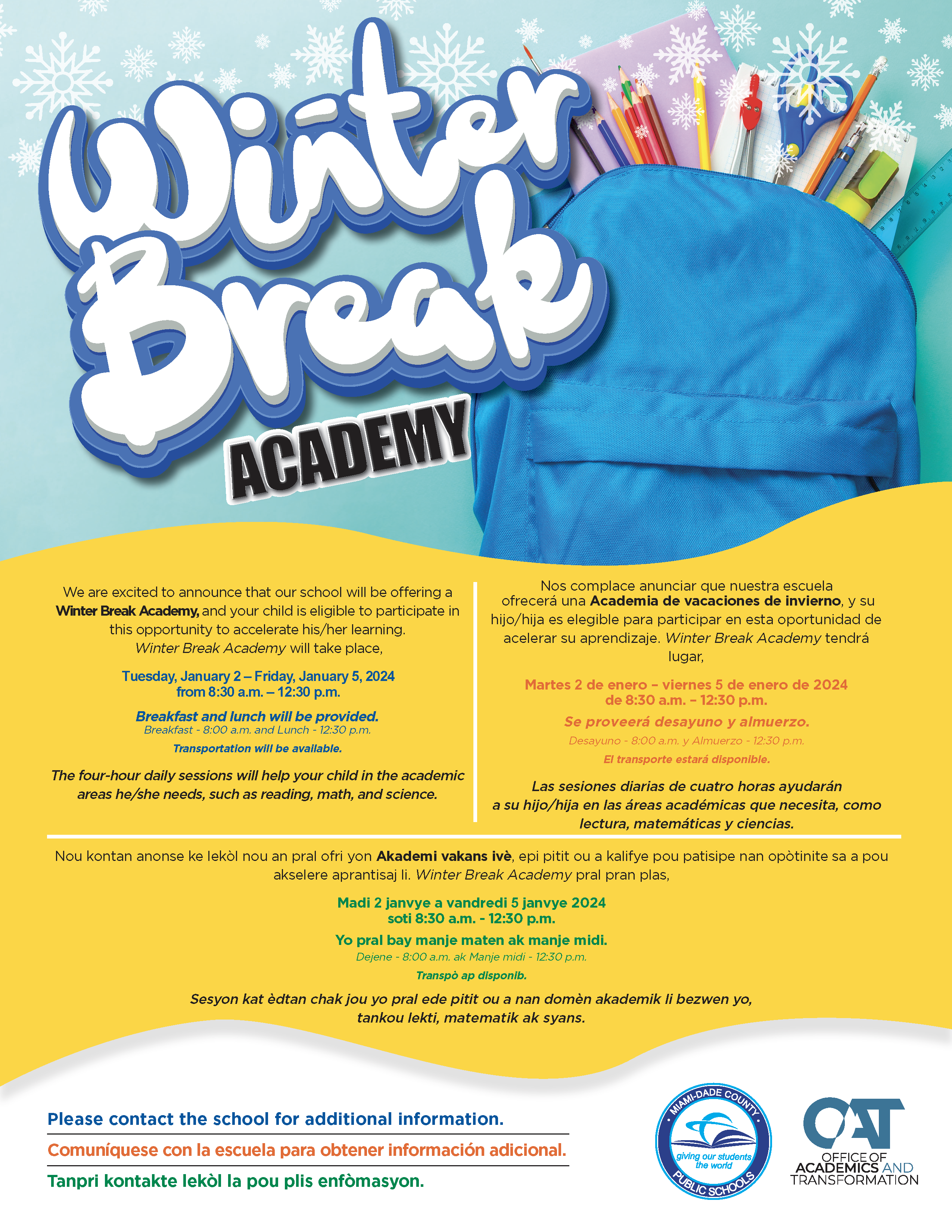 Winter Break Academy